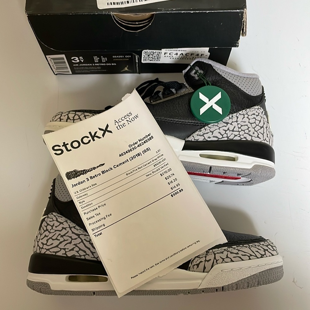 BNIB Jordan 3 retro black cement